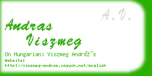 andras viszmeg business card